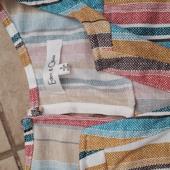Eden & Olivia Sleeveless Striped Summer Top- S - Picture 2 of 4